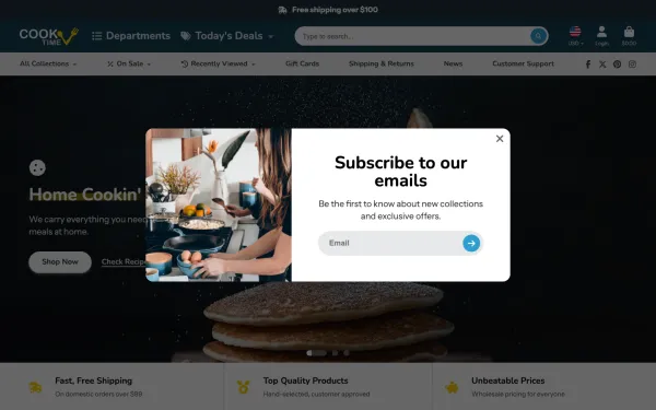 Navi+ menus on the Showtime Shopify theme — desktop preview