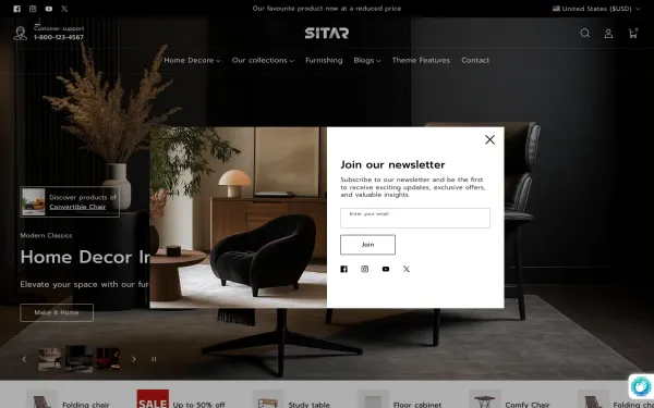 Navi+ menus on the Sitar Shopify theme — desktop preview