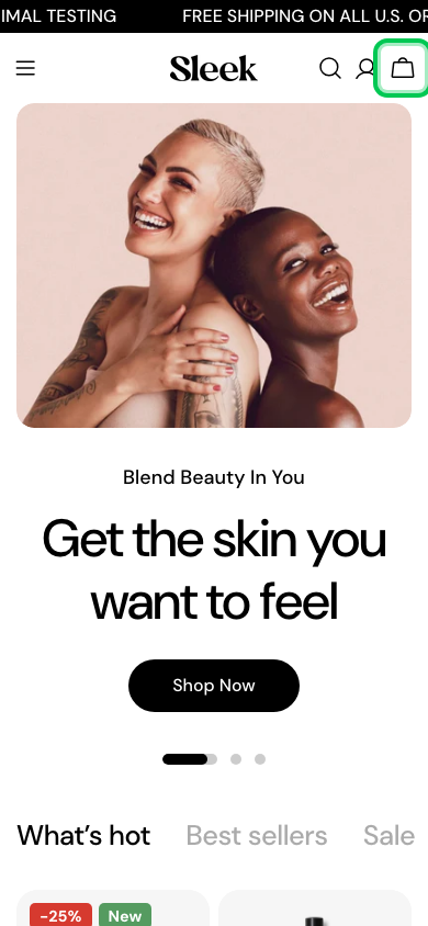 Cart → panel opened — Navi+ on the Sleek Shopify theme Cart → panel opened — Navi+ on the Sleek Shopify theme