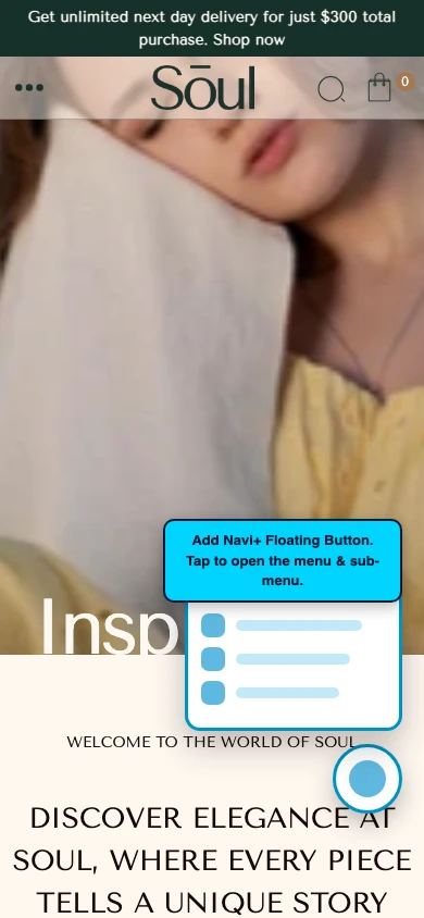 Navi+ FAB on the Soul Shopify theme Navi+ FAB on the Soul Shopify theme