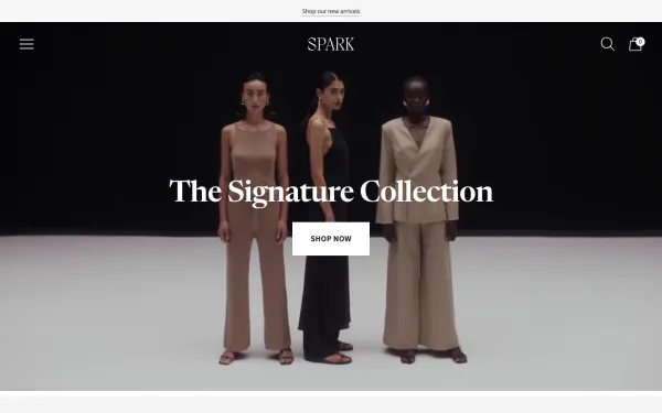 Navi+ menus on the Spark Shopify theme — desktop preview