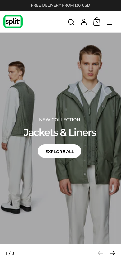 Cart → panel opened — Navi+ on the Split Shopify theme