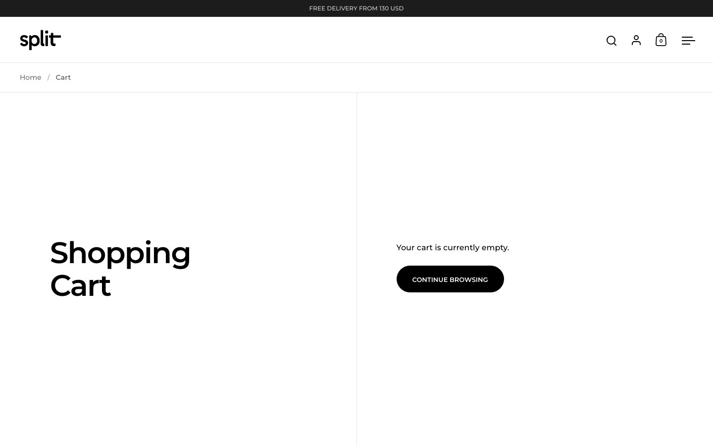 Cart → panel opened — Navi+ on the Split Shopify theme