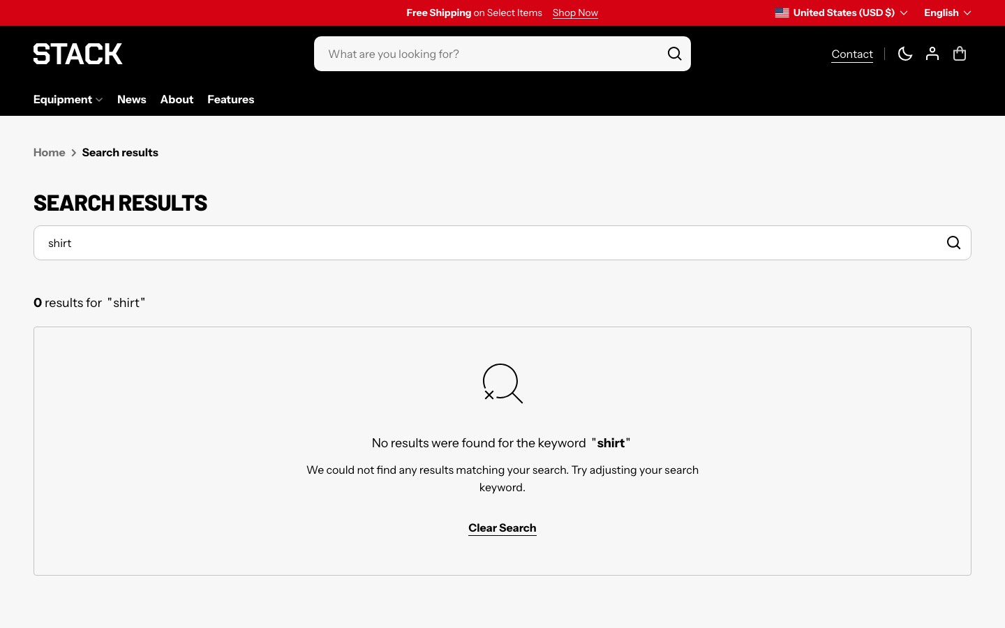 Search → panel opened — Navi+ on the Stack Shopify theme Search → panel opened — Navi+ on the Stack Shopify theme