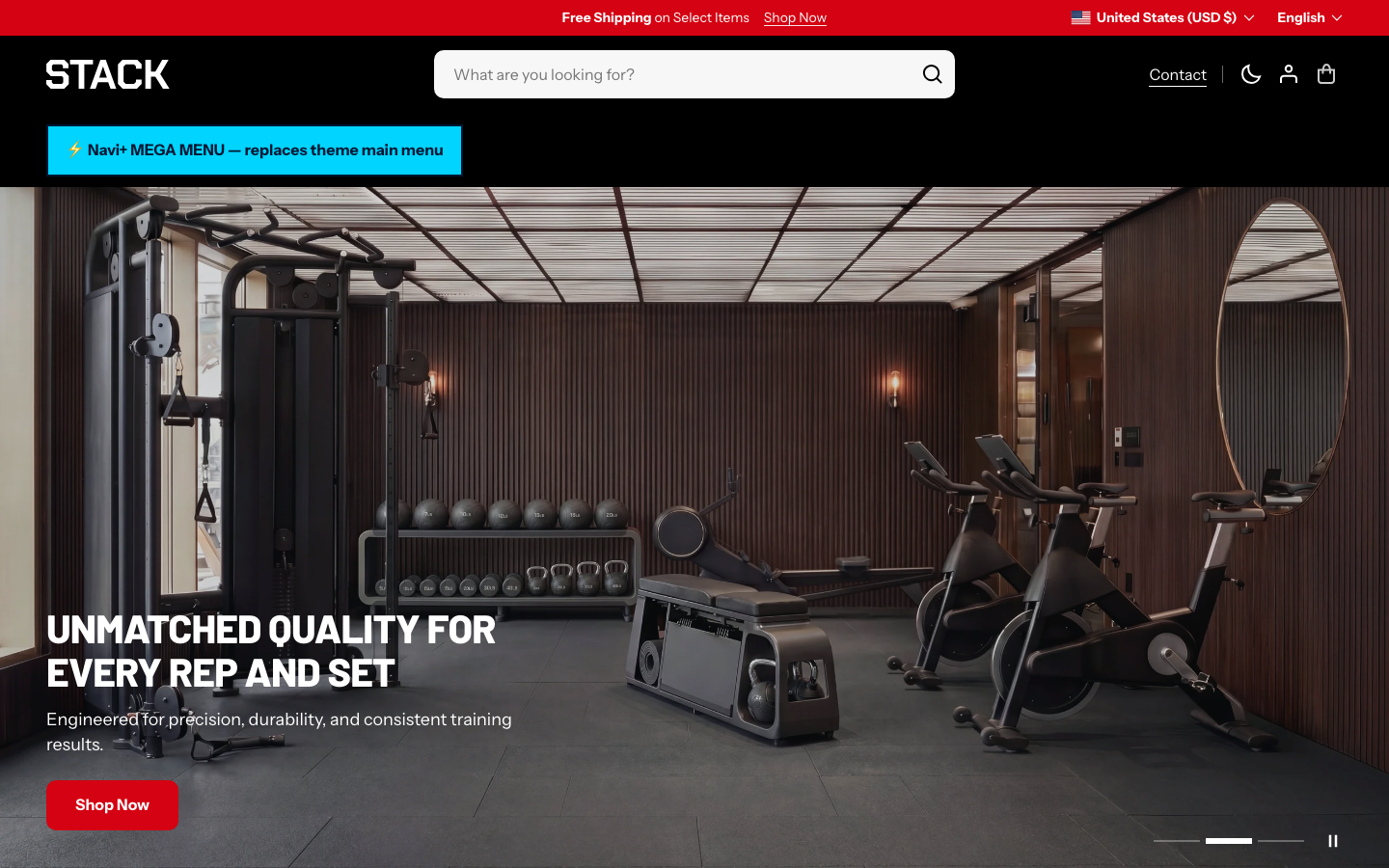 Replace main menu — Navi+ on the Stack Shopify theme Replace main menu — Navi+ on the Stack Shopify theme
