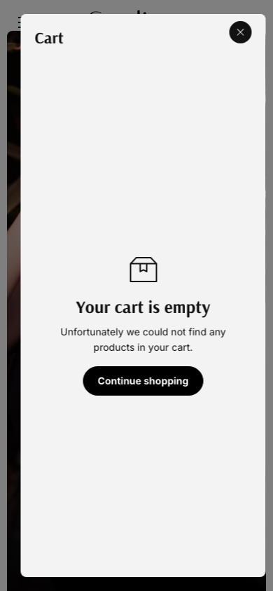Cart → panel opened — Navi+ on the Starlite Shopify theme
