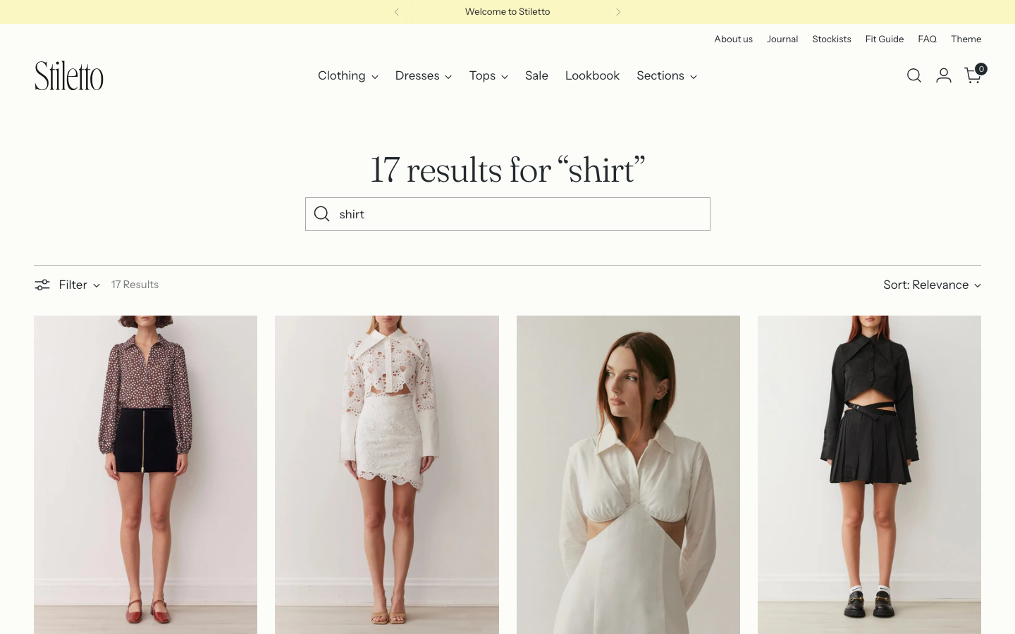 Search → panel opened — Navi+ on the Stiletto Shopify theme Search → panel opened — Navi+ on the Stiletto Shopify theme