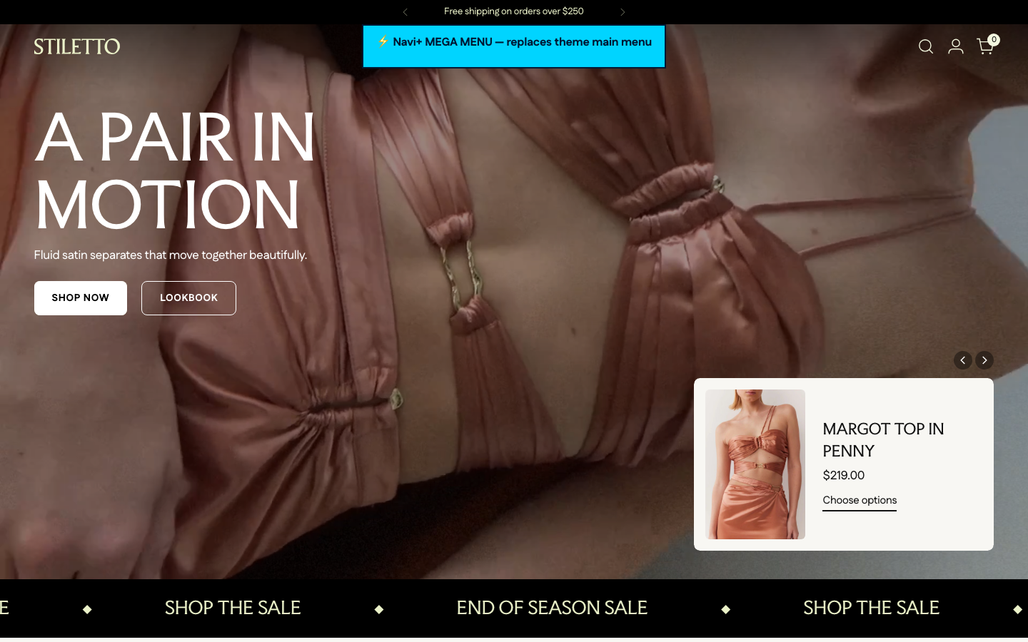 Replace main menu — Navi+ on the Stiletto Shopify theme Replace main menu — Navi+ on the Stiletto Shopify theme