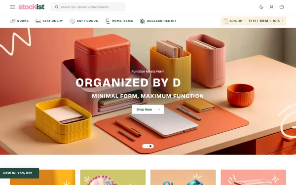 Full-page desktop screenshot of Shopify Stockist theme demo store