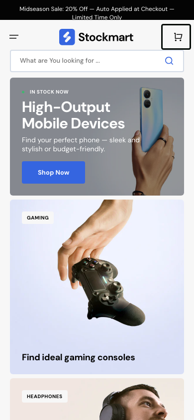 Cart → panel opened — Navi+ on the Stockmart Shopify theme Cart → panel opened — Navi+ on the Stockmart Shopify theme