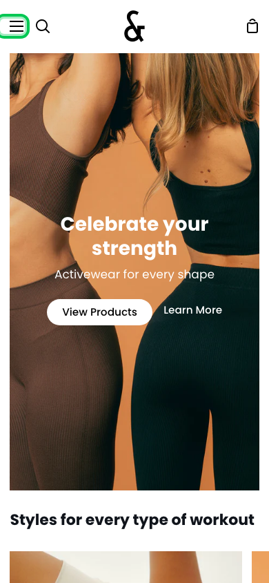 Hamburger → panel opened — Navi+ on the Story Shopify theme Hamburger → panel opened — Navi+ on the Story Shopify theme