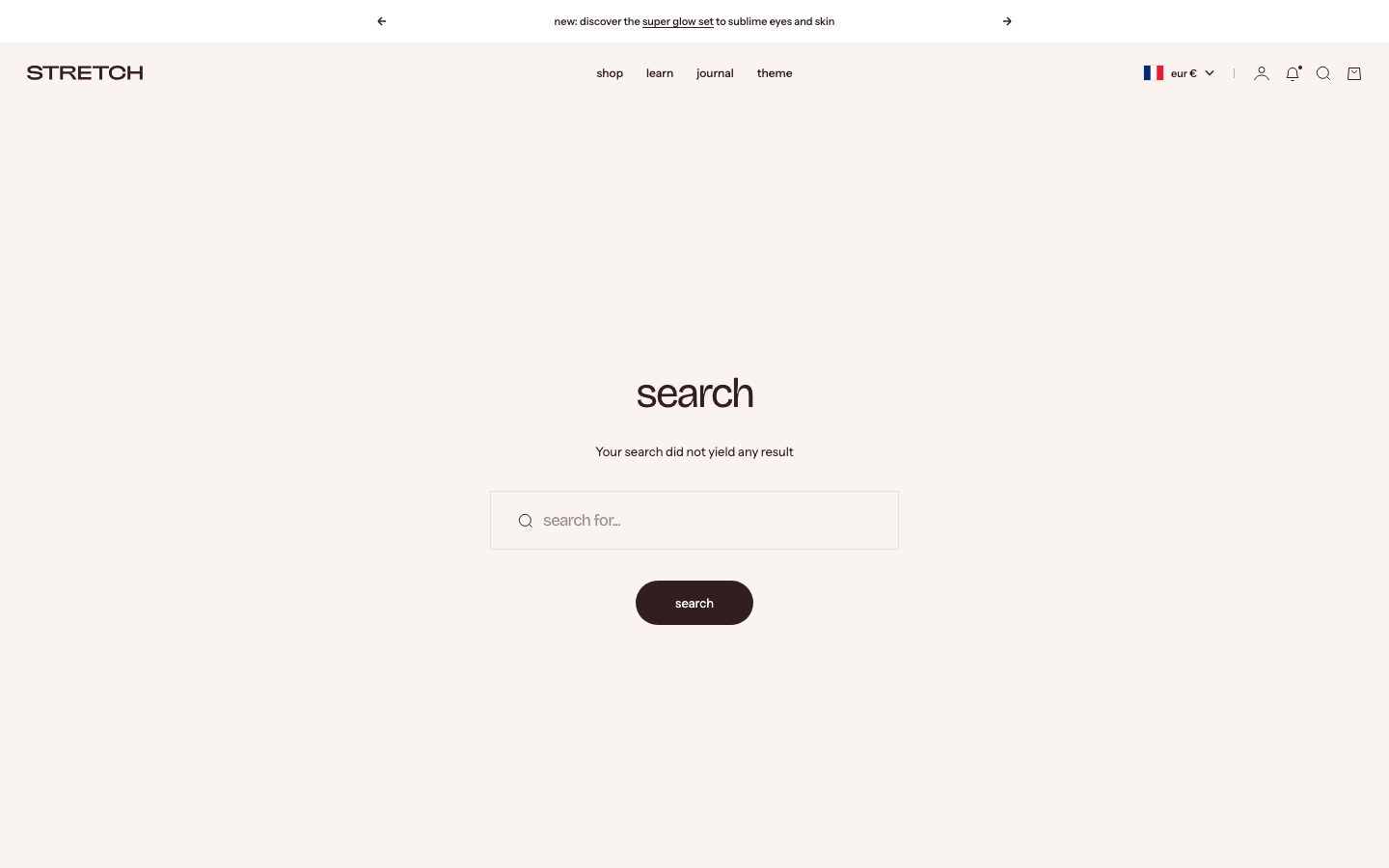 Search → panel opened — Navi+ on the Stretch Shopify theme Search → panel opened — Navi+ on the Stretch Shopify theme