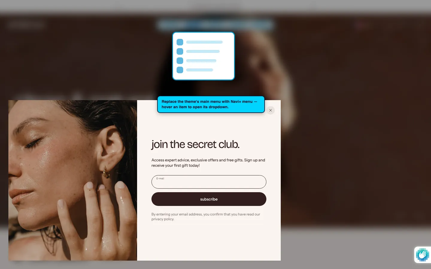 Navi+ Mega Menu replacing the desktop menu on the Stretch Shopify theme Navi+ Mega Menu replacing the desktop menu on the Stretch Shopify theme