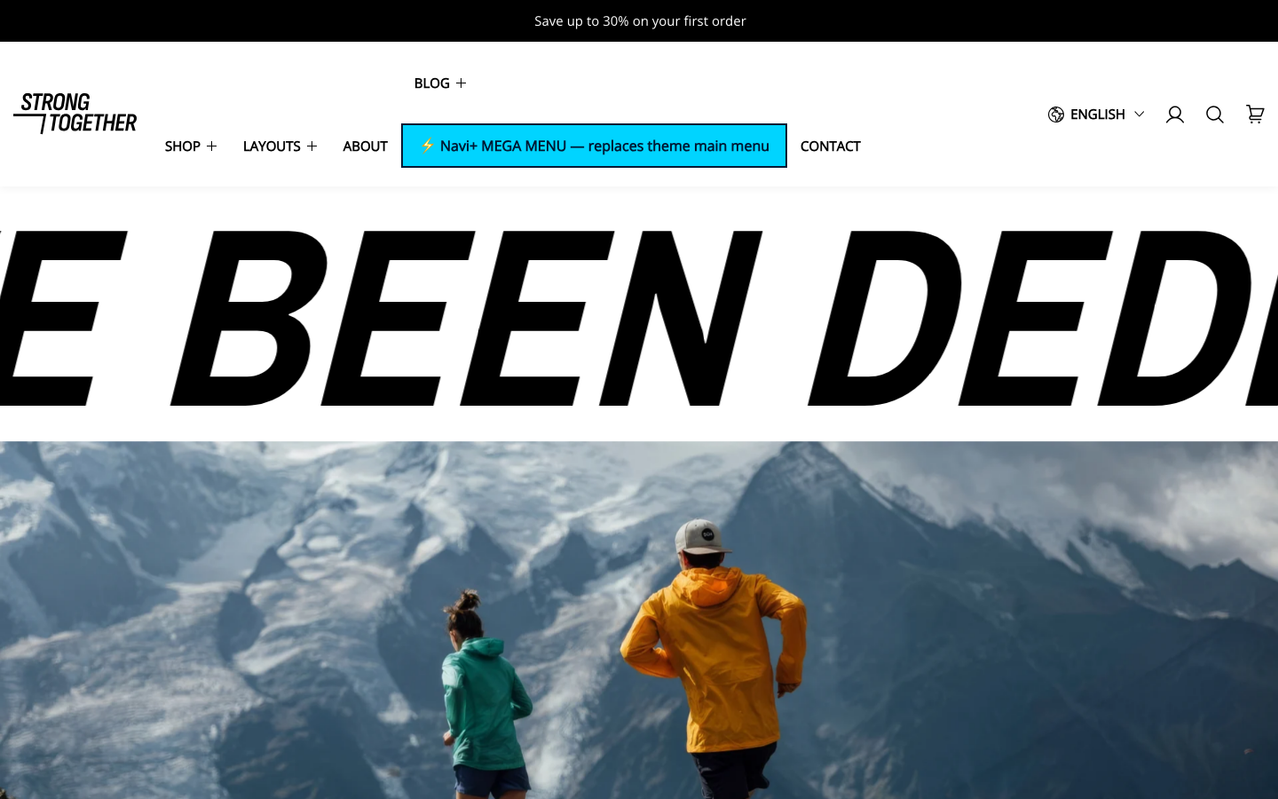 Replace main menu — Navi+ on the Strong Shopify theme Replace main menu — Navi+ on the Strong Shopify theme