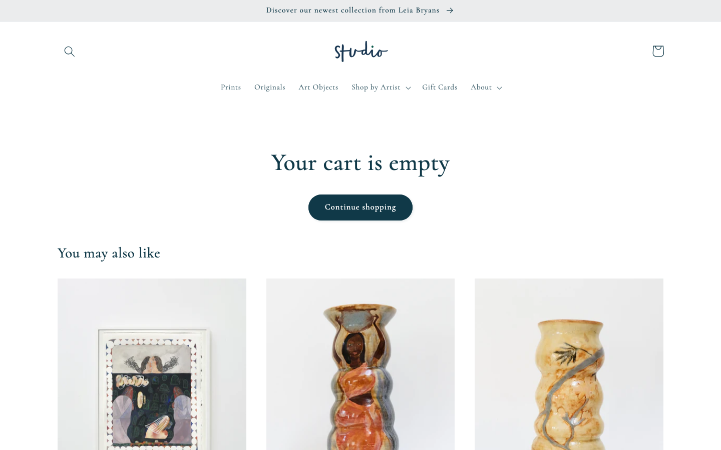 Cart → panel opened — Navi+ on the Studio Shopify theme