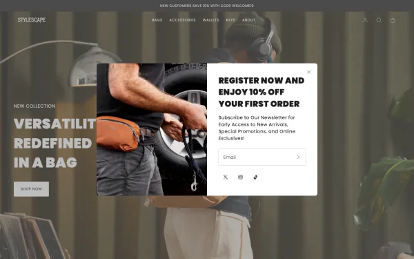 Full-page desktop screenshot of Shopify Stylescape theme demo store