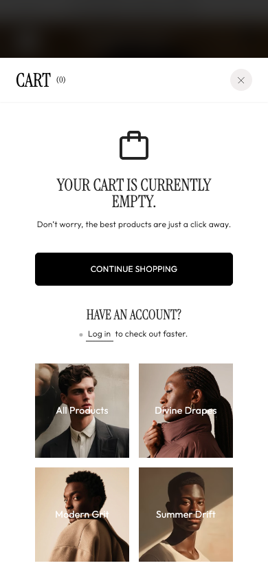 Cart → panel opened — Navi+ on the Supreme Shopify theme