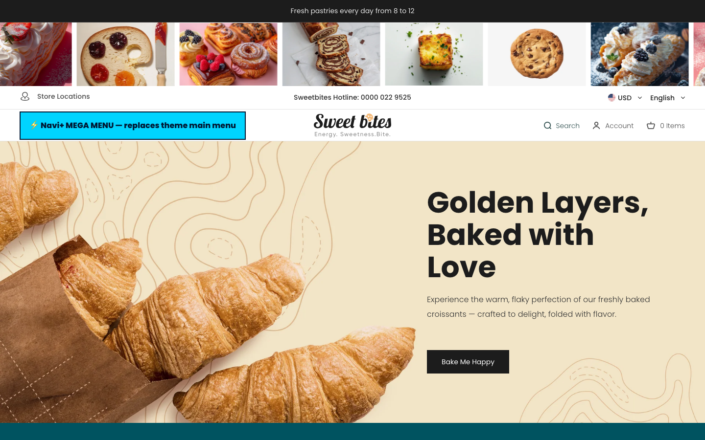 Replace main menu — Navi+ on the Sweet Shopify theme Replace main menu — Navi+ on the Sweet Shopify theme