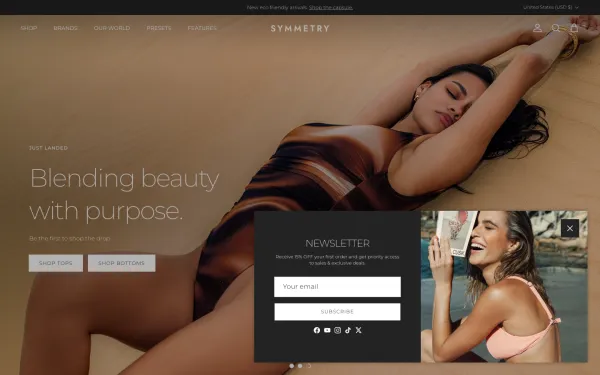 Navi+ menus on the Symmetry Shopify theme — desktop preview