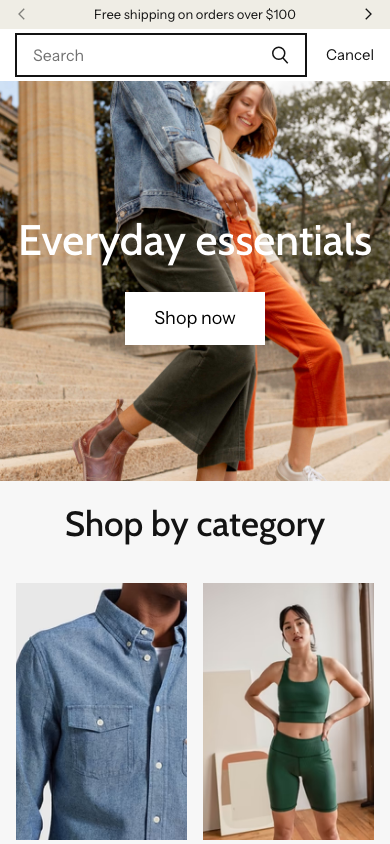 Search → panel opened — Navi+ on the Tailor Shopify theme Search → panel opened — Navi+ on the Tailor Shopify theme