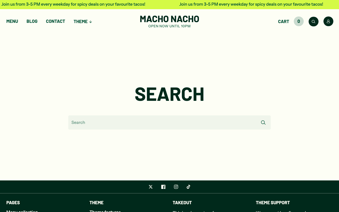 Search → panel opened — Navi+ on the Takeout Shopify theme Search → panel opened — Navi+ on the Takeout Shopify theme