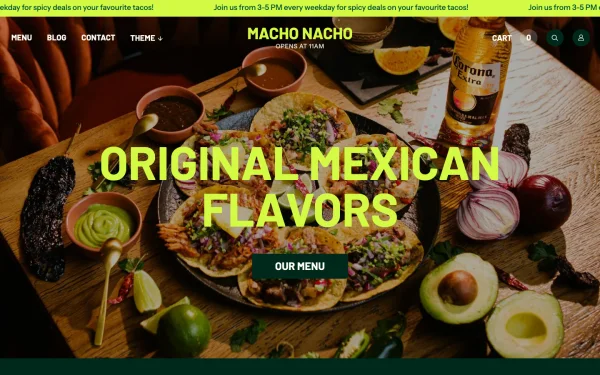 Full-page desktop screenshot of Shopify Takeout theme demo store