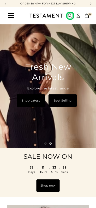 Search → panel opened — Navi+ on the Testament Shopify theme Search → panel opened — Navi+ on the Testament Shopify theme