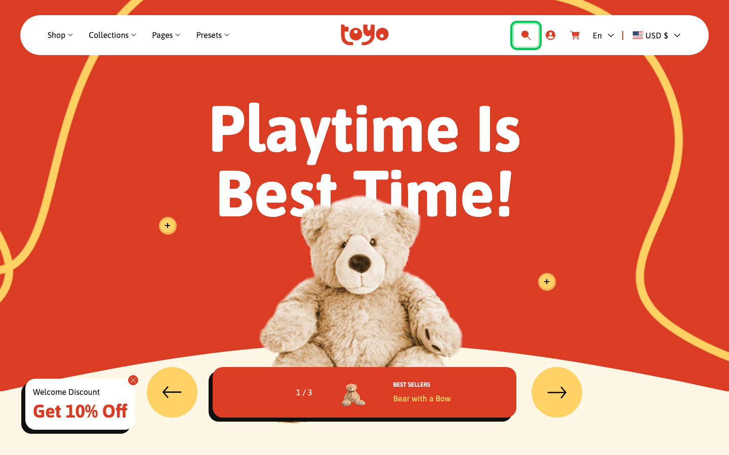 Search → panel opened — Navi+ on the Toyo Shopify theme Search → panel opened — Navi+ on the Toyo Shopify theme