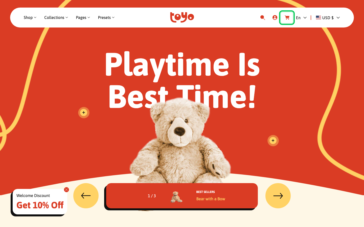 Cart → panel opened — Navi+ on the Toyo Shopify theme Cart → panel opened — Navi+ on the Toyo Shopify theme