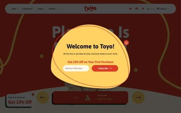 Navi+ menus on the Toyo Shopify theme — desktop preview