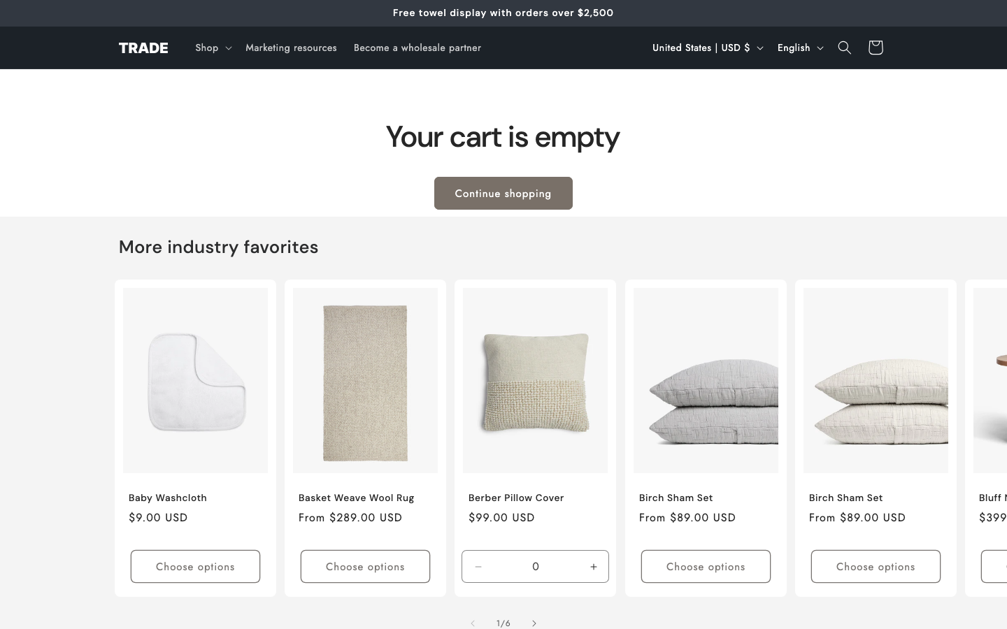 Cart → panel opened — Navi+ on the Trade Shopify theme