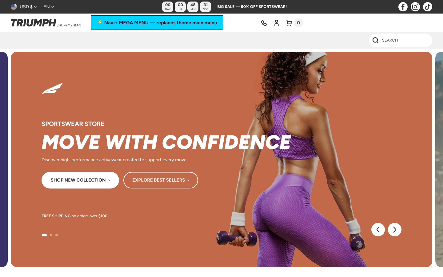 Replace main menu — Navi+ on the Triumph Shopify theme Replace main menu — Navi+ on the Triumph Shopify theme