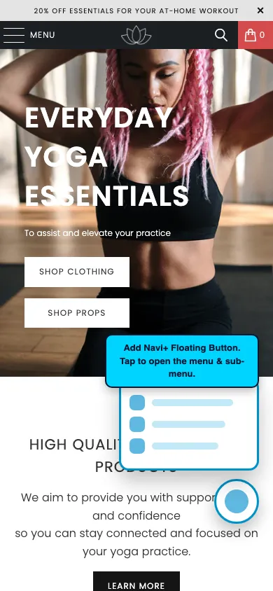 Navi+ FAB on the Turbo Shopify theme Navi+ FAB on the Turbo Shopify theme