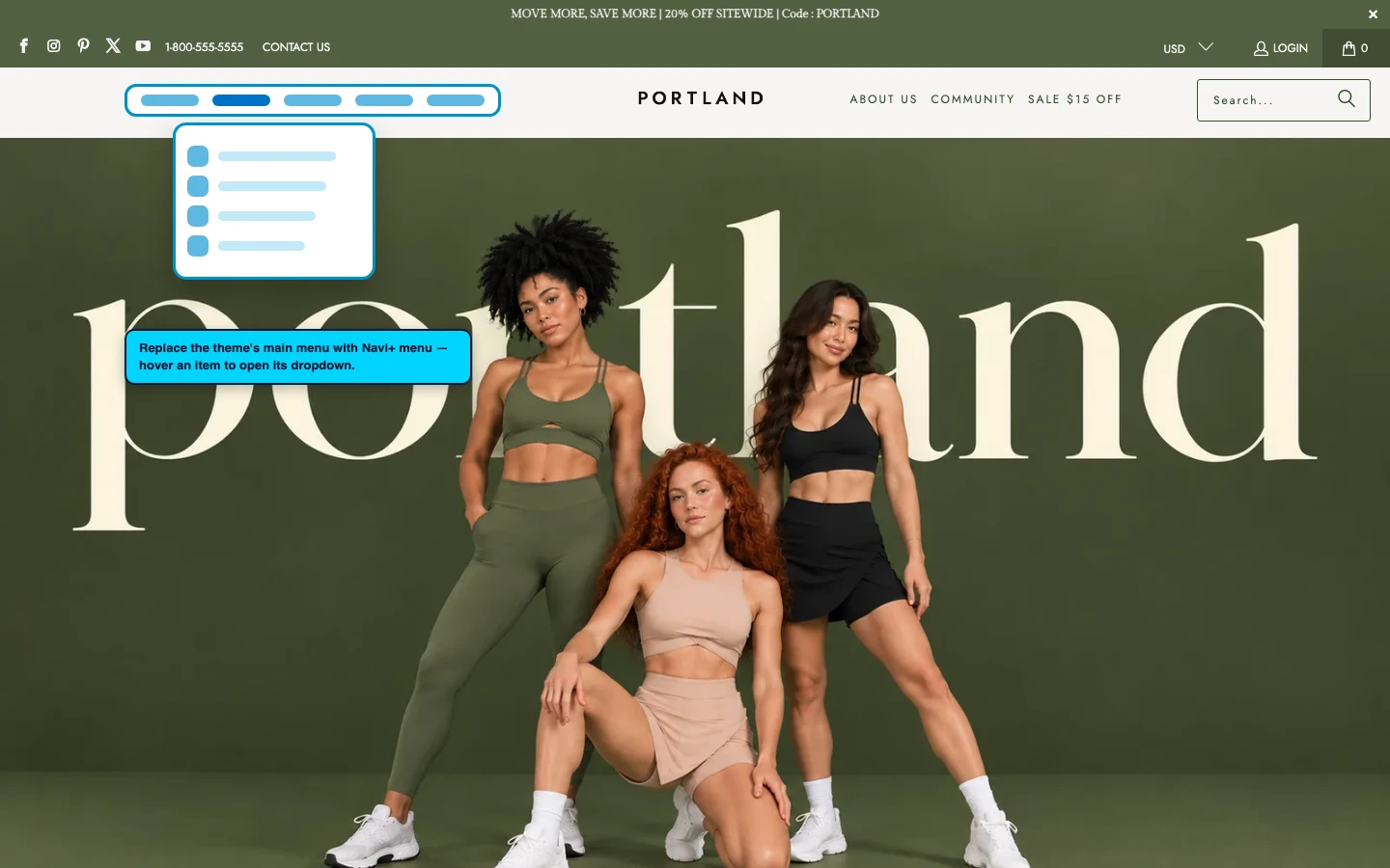 Navi+ Mega Menu replacing the desktop menu on the Turbo Shopify theme Navi+ Mega Menu replacing the desktop menu on the Turbo Shopify theme
