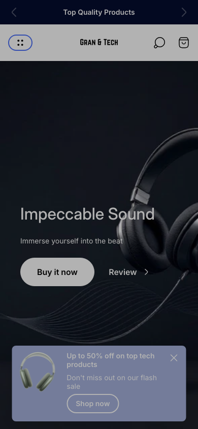 Cart → panel opened — Navi+ on the Ultra Shopify theme