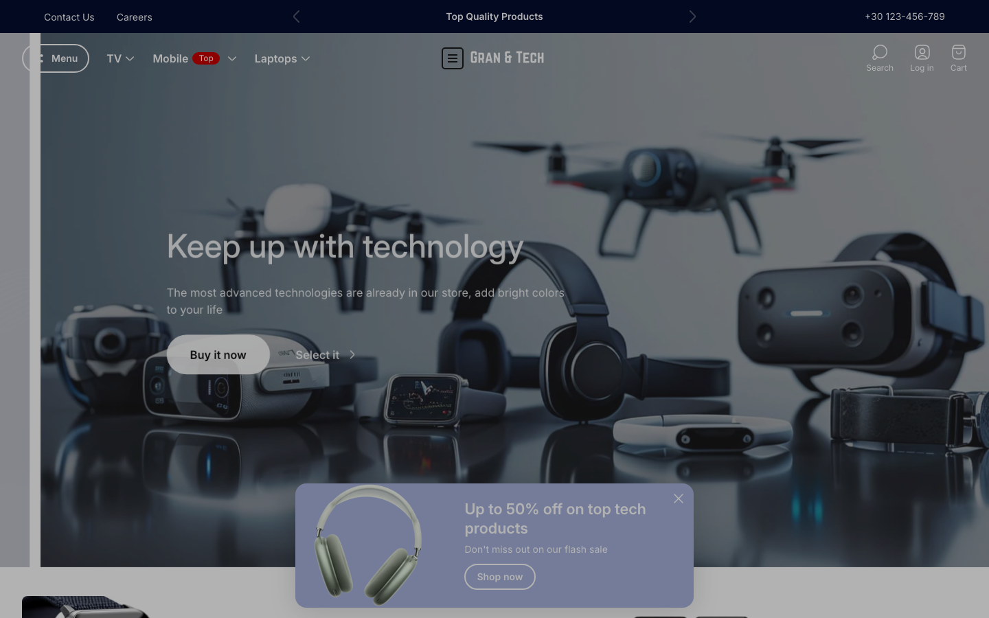Icon before logo — Navi+ on the Ultra Shopify theme