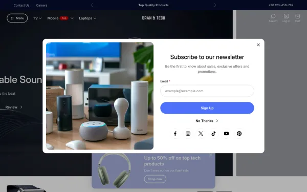 Full-page desktop screenshot of Shopify Ultra theme demo store
