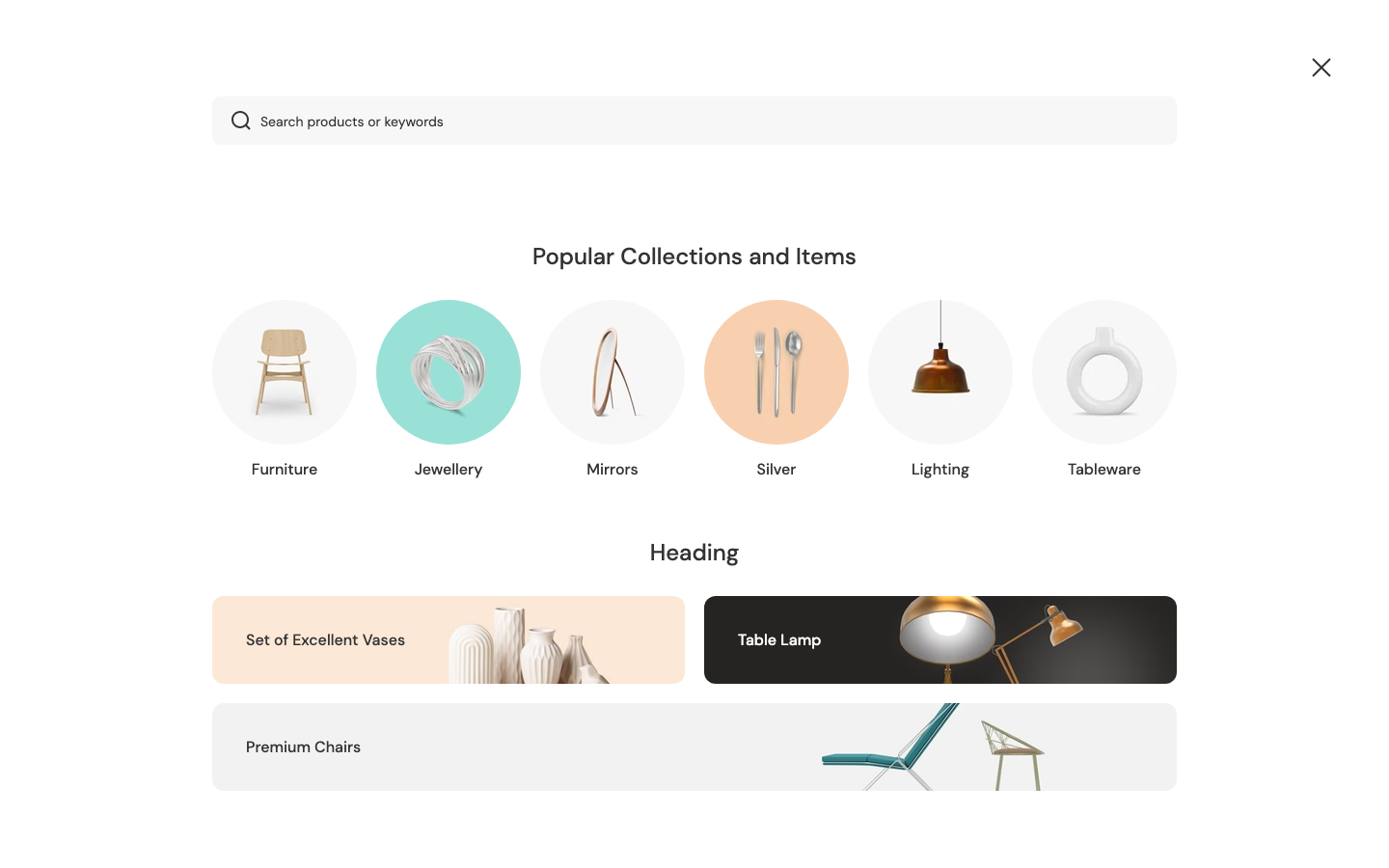 Search → panel opened — Navi+ on the Unicorn Shopify theme Search → panel opened — Navi+ on the Unicorn Shopify theme