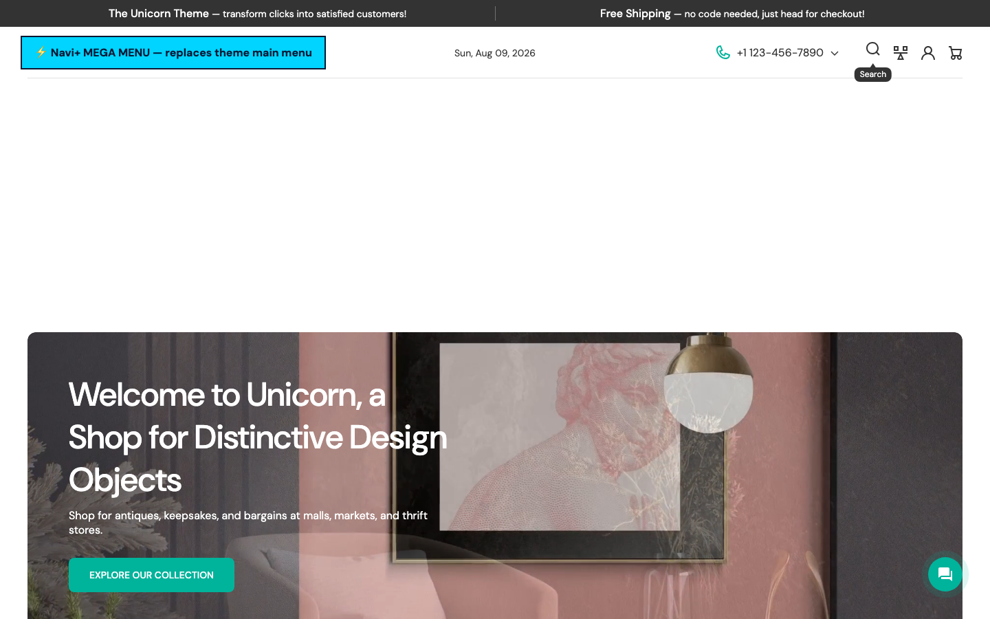 Replace main menu — Navi+ on the Unicorn Shopify theme Replace main menu — Navi+ on the Unicorn Shopify theme