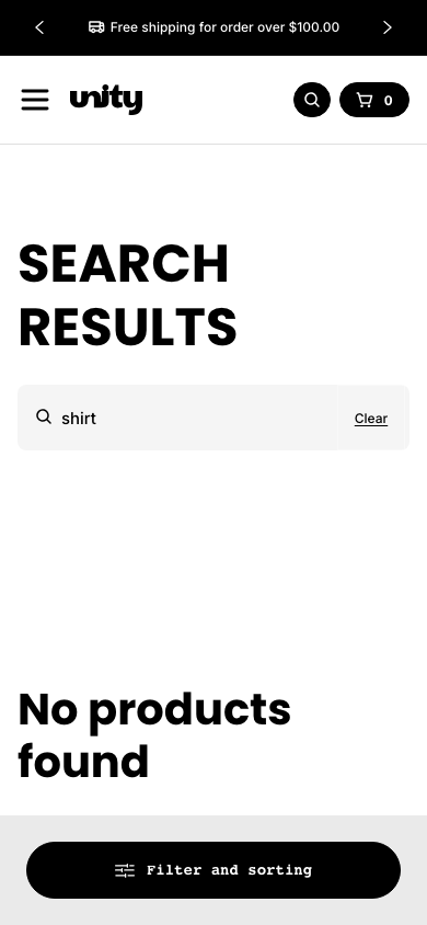 Search → panel opened — Navi+ on the Unity Shopify theme Search → panel opened — Navi+ on the Unity Shopify theme