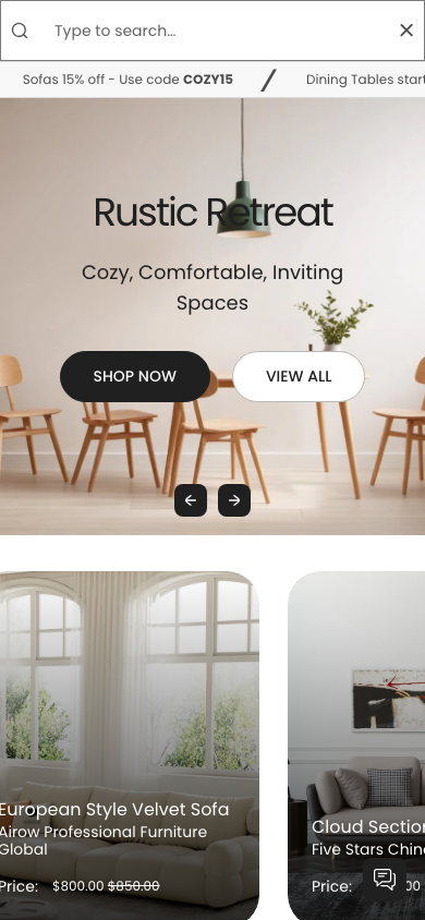 Search → panel opened — Navi+ on the Urban Shopify theme Search → panel opened — Navi+ on the Urban Shopify theme