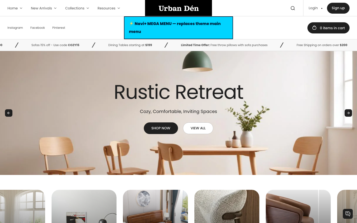 Replace main menu — Navi+ on the Urban Shopify theme Replace main menu — Navi+ on the Urban Shopify theme