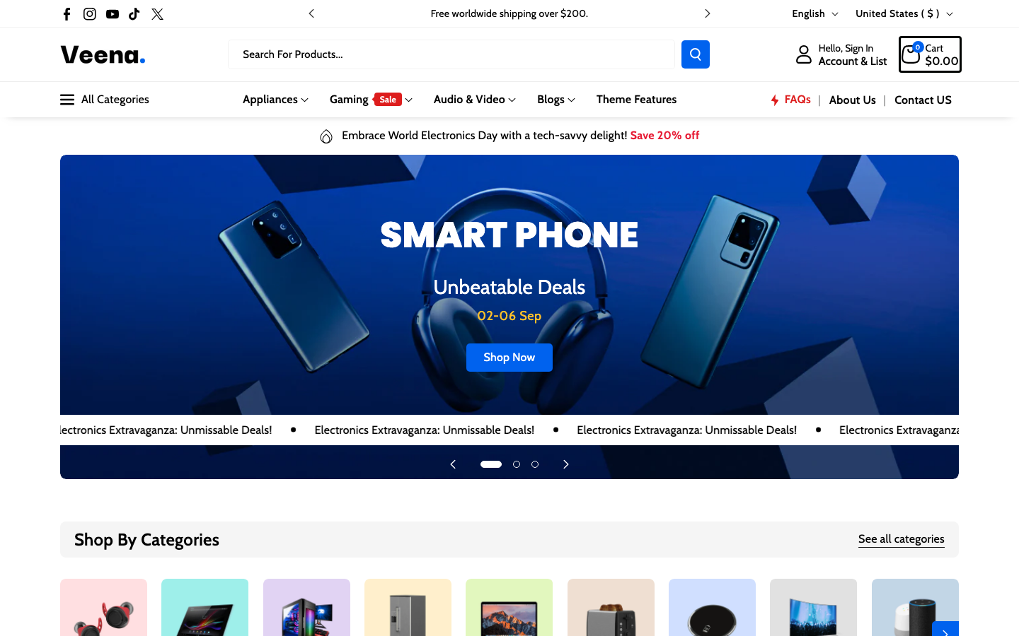 Cart → panel opened — Navi+ on the Veena Shopify theme
