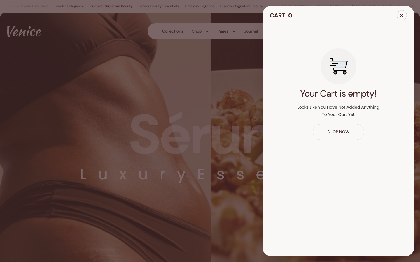 Cart → panel opened — Navi+ on the Venice Shopify theme Cart → panel opened — Navi+ on the Venice Shopify theme