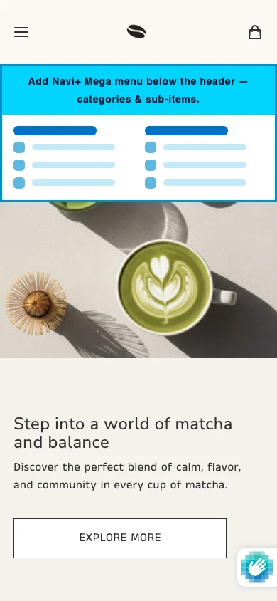 Navi+ mobile Mega Menu on the Vincent Shopify theme Navi+ mobile Mega Menu on the Vincent Shopify theme