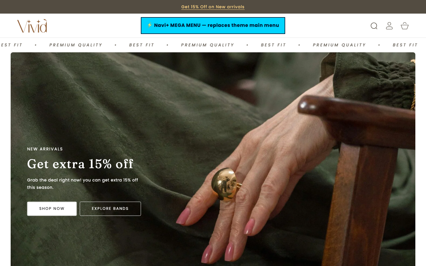 Replace main menu — Navi+ on the Vivid Shopify theme Replace main menu — Navi+ on the Vivid Shopify theme