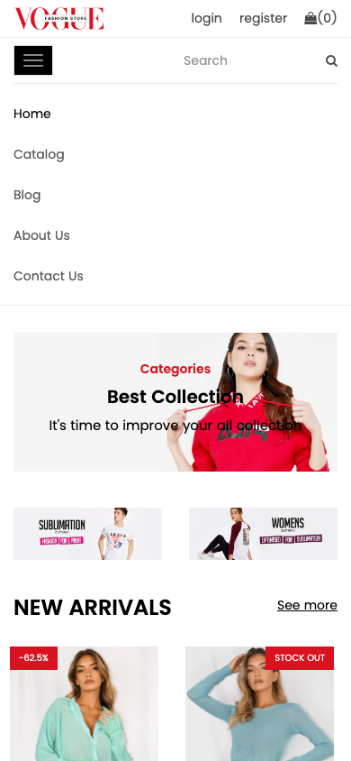 Hamburger → panel opened — Navi+ on the Vogue Shopify theme Hamburger → panel opened — Navi+ on the Vogue Shopify theme