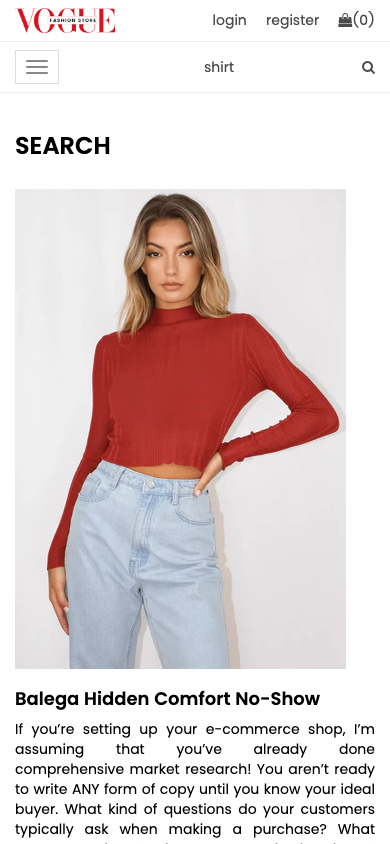 Search → panel opened — Navi+ on the Vogue Shopify theme Search → panel opened — Navi+ on the Vogue Shopify theme