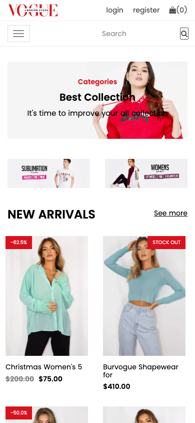 Search → panel opened — Navi+ on the Vogue Shopify theme Search → panel opened — Navi+ on the Vogue Shopify theme