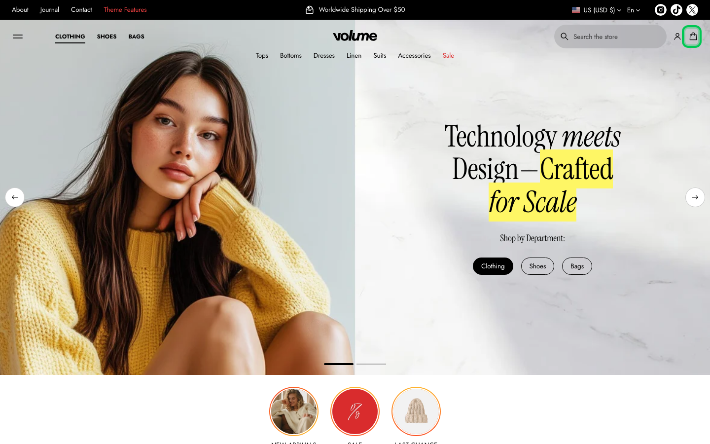 Cart → panel opened — Navi+ on the Volume Shopify theme Cart → panel opened — Navi+ on the Volume Shopify theme